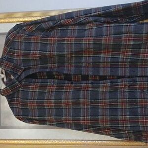 L.L.Bean Flannel Shirt Mens Button Up M Long Sleeve Multicolored Plaid Cotton